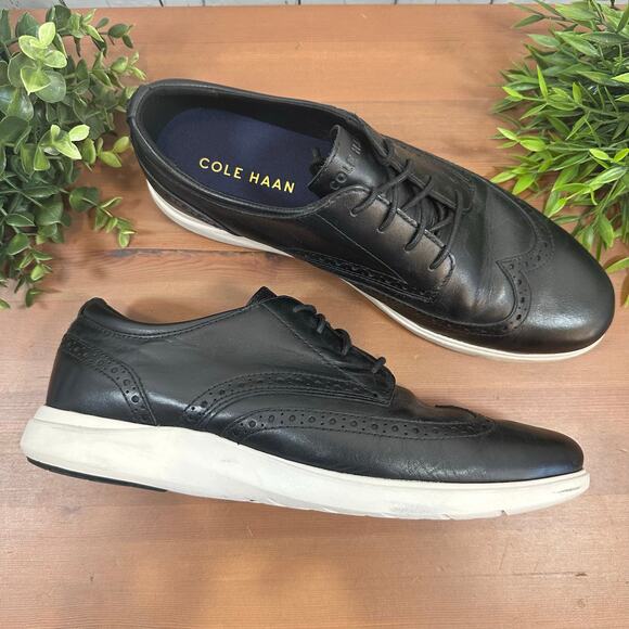 Cole Haan Men's Black Wingtip Oxfords Shoes Size 11 - Picture 1 of 10
